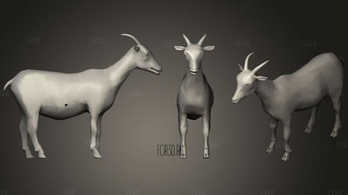 GOAT LOWPOLY 3d stl for CNC